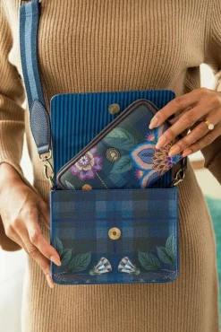 Pip Studio Taschen|Umhängetaschen|Frances Schultertasche Flores Felices Dunkel Blau