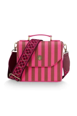 Pip Studio Taschen|Umhängetaschen|Frances Schultertasche Klein Streifen Rosa