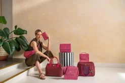 Pip Studio Taschen|Umhängetaschen|Frances Schultertasche Klein Streifen Rosa