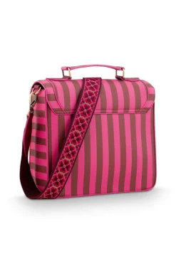 Pip Studio Taschen|Umhängetaschen|Frances Schultertasche Mittel Streifen Rosa