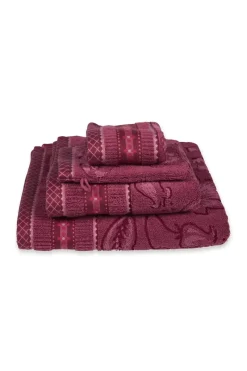 Pip Studio Handtücher|Große Handtuch Jasmin Jacquard Dunkel 70x140cm Rosa