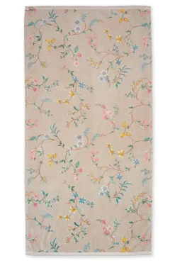 Pip Studio Handtücher|Große Handtuch Les Fleurs 70x140 cm Khaki