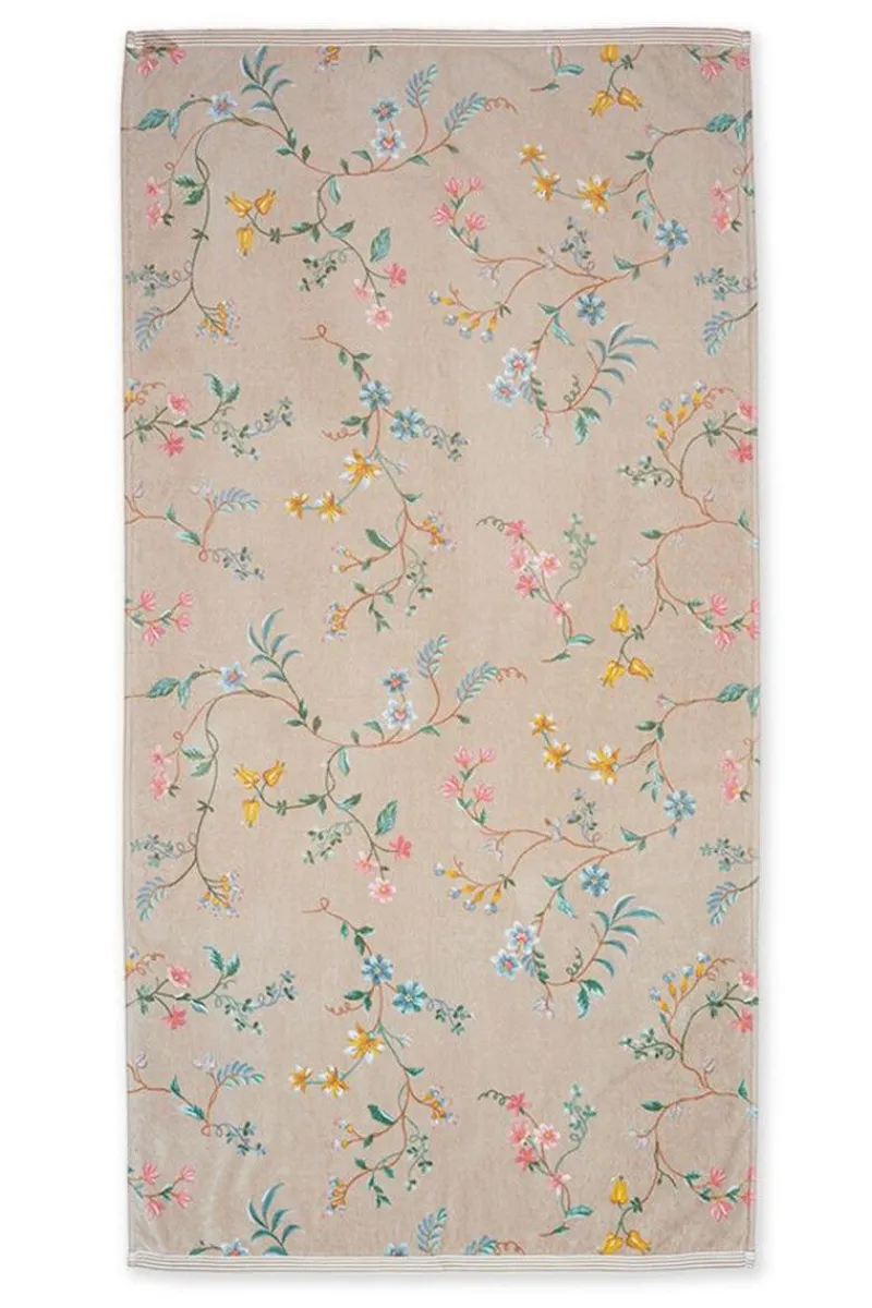 Pip Studio Handtücher|Große Handtuch Les Fleurs 70x140 cm Khaki