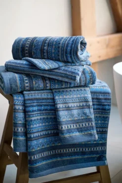 Pip Studio Gästetücher|Gästehandtuch Set/3 Geometric Print Dunkel 30x50cm Blau
