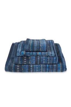 Pip Studio Gästetücher|Gästehandtuch Set/3 Geometric Print Dunkel 30x50cm Blau