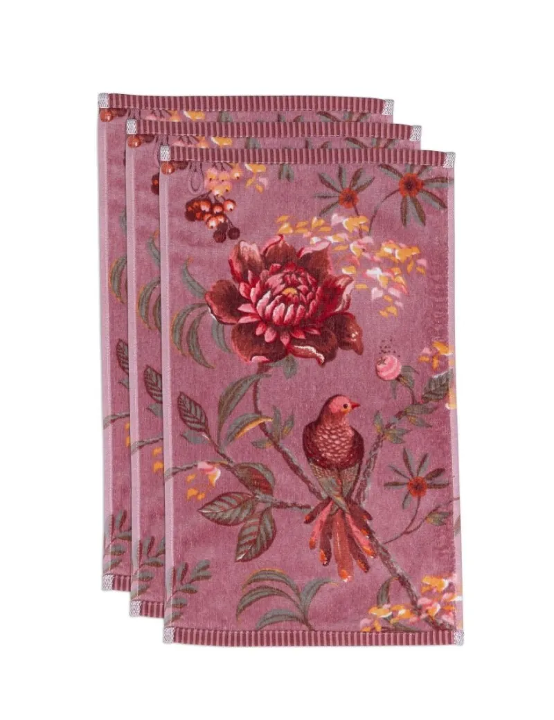 Pip Studio Gästetücher|Gästehandtuch Set/3 Secret Garden Mauve 30x50cm Violett