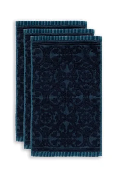 Pip Studio Gästetücher|Gästehandtuch Set/3 Tile de Pip Dunkel 30x50 cm Blau