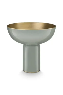 Pip Studio Schalen Und Tabletts|Obstschalen|Hohe Schale Metall Grün 23cm