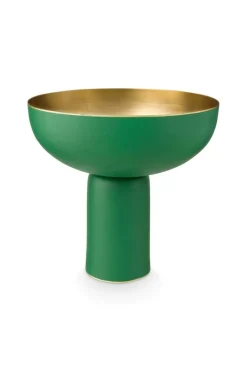 Pip Studio Schalen Und Tabletts|Obstschalen|Hohe Schale Metall Matt 23cm Grün