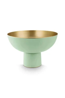 Pip Studio Schalen Und Tabletts|Obstschalen|Hohe Schale Metall Matt Knall 20cm Grün