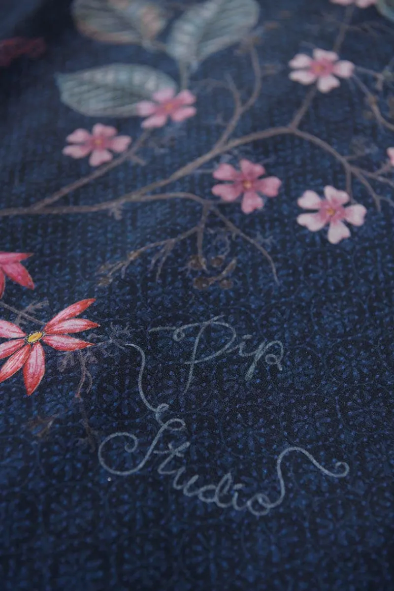 Pip Studio Kissenbezüge|Kissenbezug Tokyo Bouquet Dunkelblau