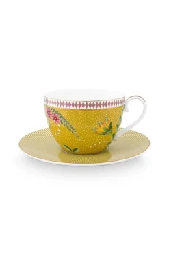 Pip Studio Cappuccino Tasse|Tasse & Untertasse|La Majorelle Cappuccino Tasse & Untertasse Gelb