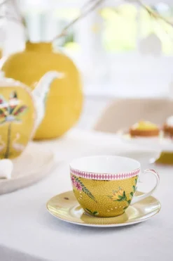 Pip Studio Cappuccino Tasse|Tasse & Untertasse|La Majorelle Cappuccino Tasse & Untertasse Gelb