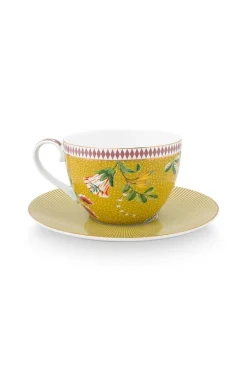 Pip Studio Cappuccino Tasse|Tasse & Untertasse|La Majorelle Cappuccino Tasse & Untertasse Gelb