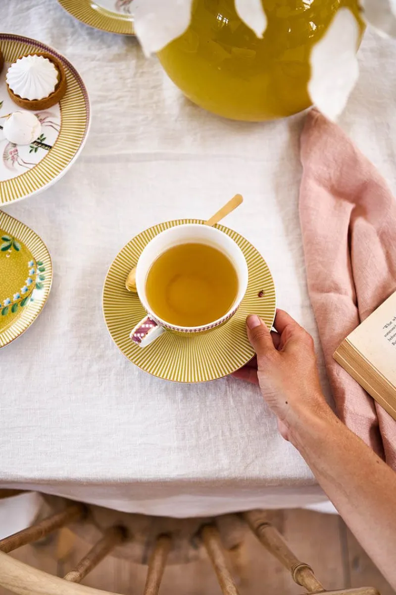Pip Studio Porzellan Sets|Cappuccino Tasse|La Majorelle Set/2 Cappuccino Tasse & Undertasse Gelb