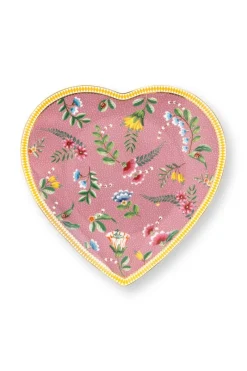 Pip Studio Frühstücksteller|La Majorelle Set/2 Herz Form Teller Rosa
