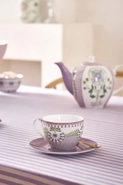 Pip Studio Cappuccino Tasse|Tasse & Untertasse|Lily & Lotus Cappuccino Tasse & Untertasse Lila Violett