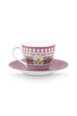 Pip Studio Espresso Tasse|Tasse & Untertasse|Lily & Lotus Espresso Tasse & Untertasse Lila Violett