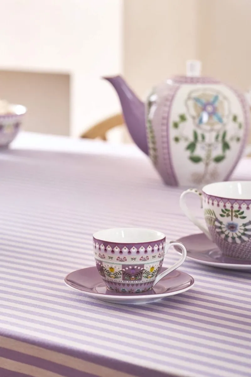 Pip Studio Porzellan Sets|Espresso Tasse|Lily & Lotus Set/2 Espresso Tasse & Untertasse Lila Violett