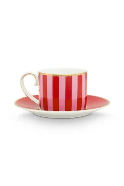 Pip Studio Espresso Tasse|Tasse & Untertasse|Love Birds Espresso Cup & Saucer Red/Pink Rosa