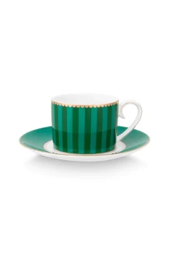 Pip Studio Espresso Tasse|Tasse & Untertasse|Love Birds Espresso Tasse & Untertasse Grün