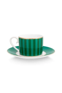 Pip Studio Espresso Tasse|Tasse & Untertasse|Love Birds Espresso Tasse & Untertasse Grün