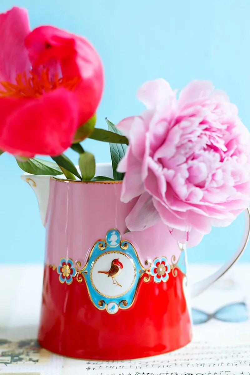 Pip Studio Milchkännchen|Love Birds Kanne Klein Rot/Rosa