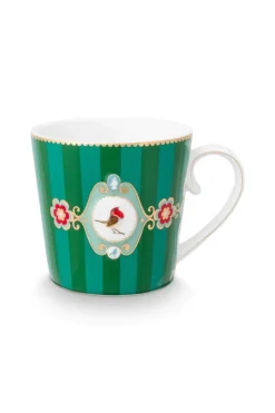 Pip Studio Teetassen|Love Birds Tasse Gross Streifen Grün