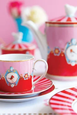 Pip Studio Kaffeetassen|Love Birds Tasse Klein Rot/Rosa