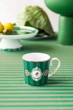 Pip Studio Kaffeetassen|Love Birds Tasse Klein Streifen Grün