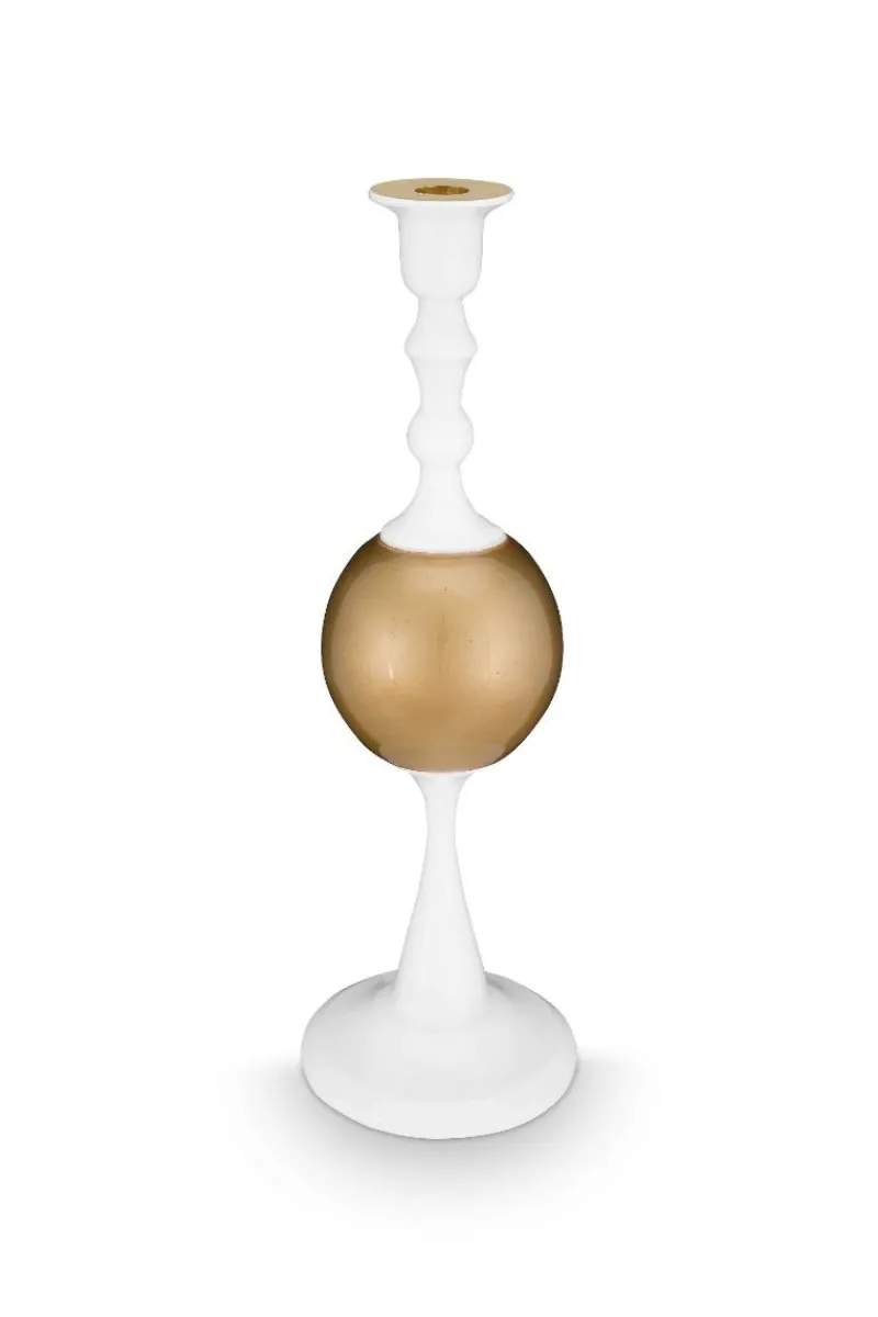 Pip Studio Weihnachten|Kerzenhalter|Metall Kerzenständer Sphäre Mittel 37cm Weiss-Gold