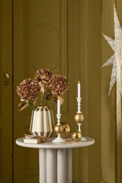 Pip Studio Weihnachten|Kerzenhalter|Metall Kerzenständer Sphäre Mittel 37cm Weiss-Gold