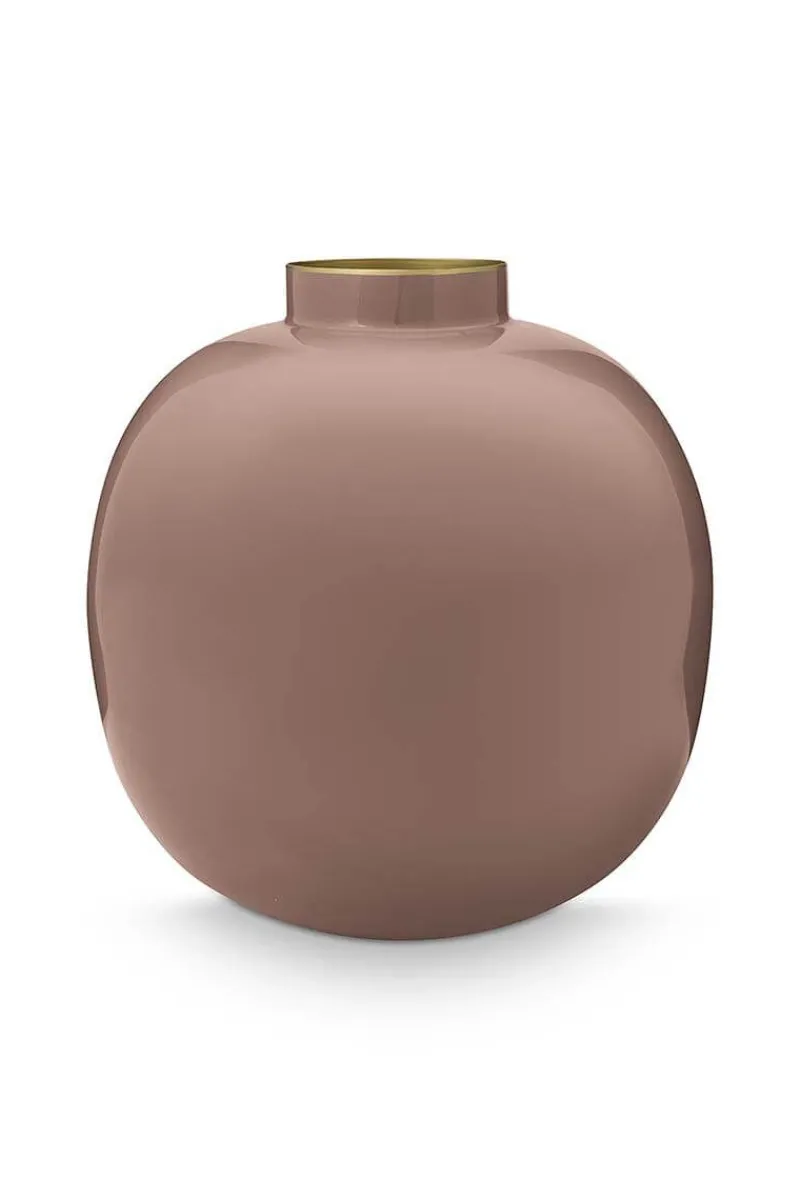 Pip Studio Große Vasen|Metall Vase Braun 23cm