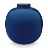 Pip Studio Große Vasen|Metall Vase Dunkelblau 23 cm