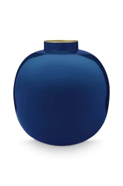 Pip Studio Große Vasen|Metall Vase Dunkelblau 23 cm