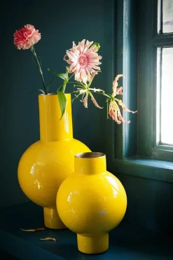 Pip Studio Große Vasen|Metall Vase 40cm Gelb