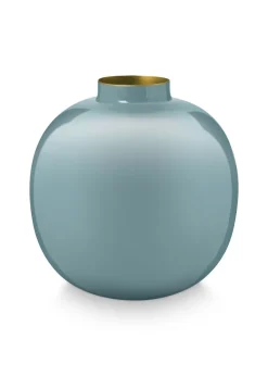 Pip Studio Große Vasen|Metall Vase Hellblau 23cm