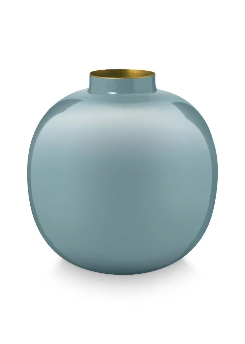 Pip Studio Große Vasen|Metall Vase Hellblau 23cm