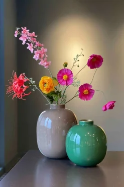 Pip Studio Große Vasen|Metall Vase 32cm Khaki