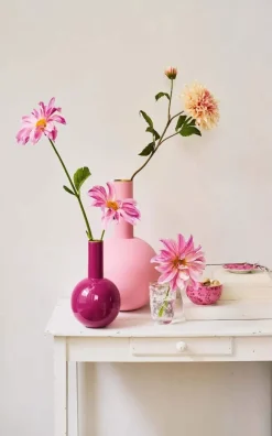 Pip Studio Große Vasen|Metall Vase Klein Knallrosa 26cm