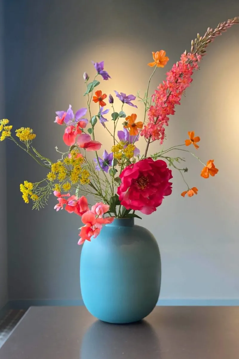 Pip Studio Große Vasen|Metall Vase Matte Hell 32cm Blau