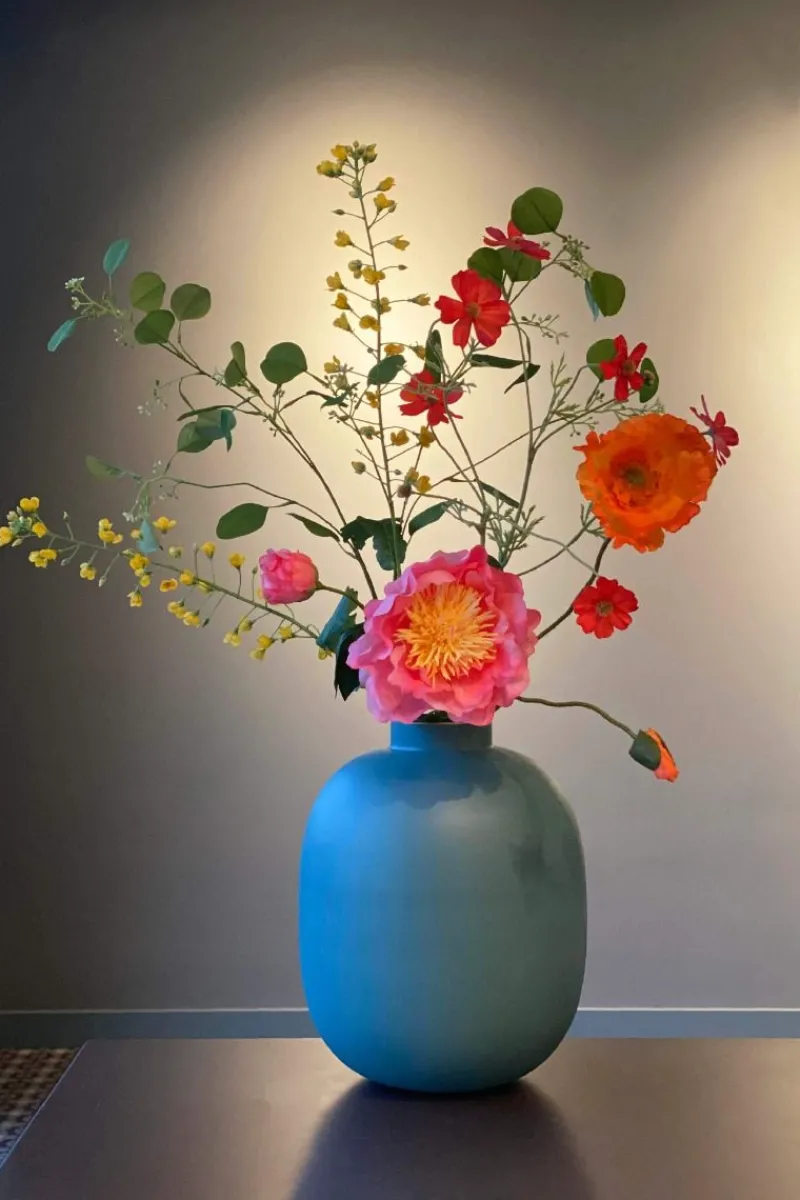 Pip Studio Große Vasen|Metall Vase Matte Hell 32cm Blau