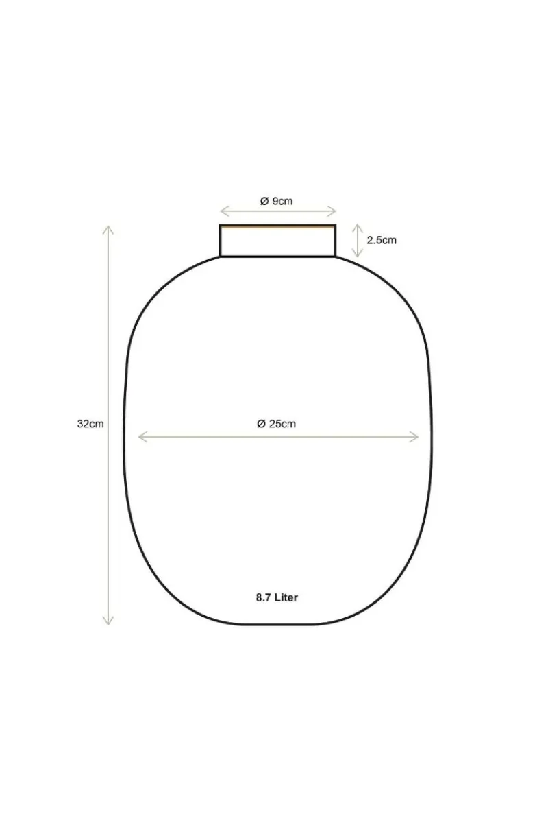 Pip Studio Große Vasen|Metall Vase Matte Hell 32cm Blau