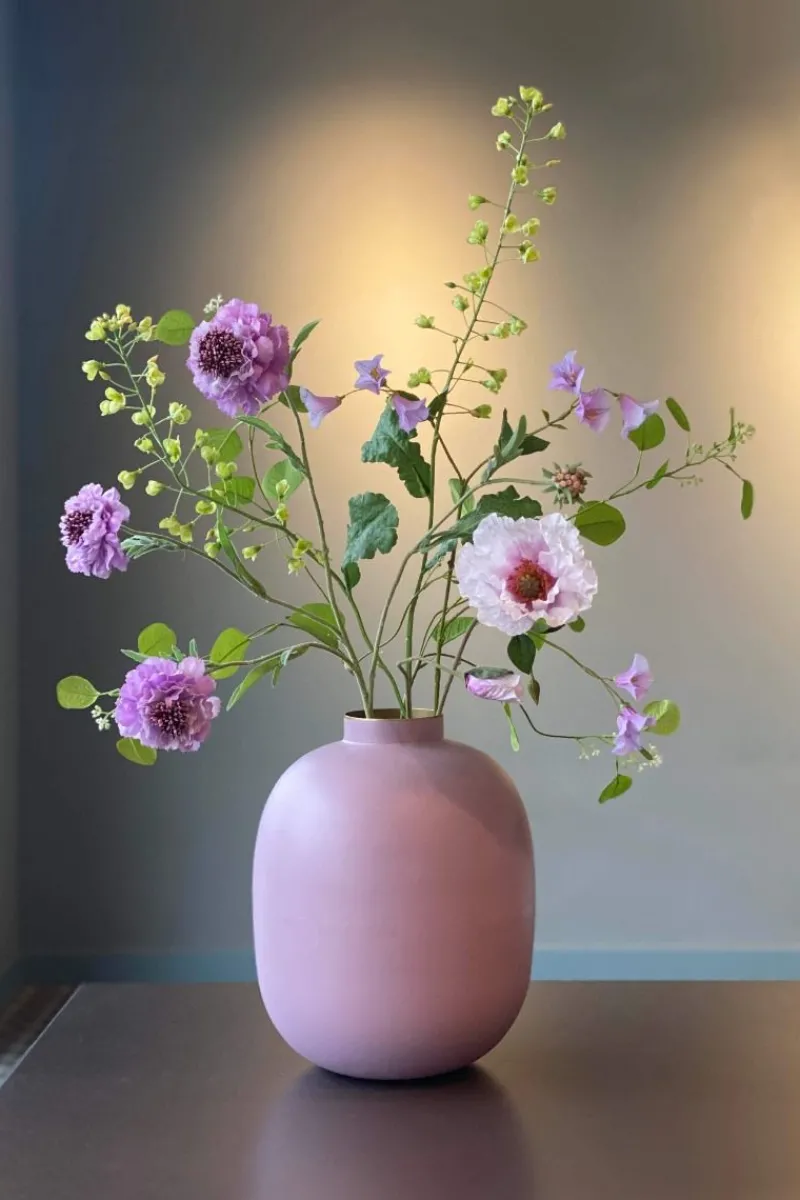 Pip Studio Große Vasen|Metall Vase Matte Lila 32cm Violett
