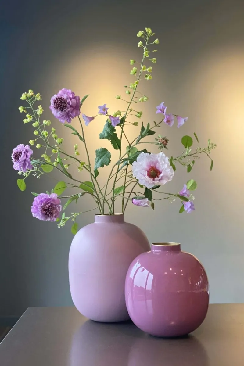 Pip Studio Große Vasen|Metall Vase Matte Lila 32cm Violett