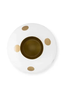 Pip Studio Weihnachten|Große Vasen|Metall Vase Punkte Weiß Gold 32cm Weiss-Gold