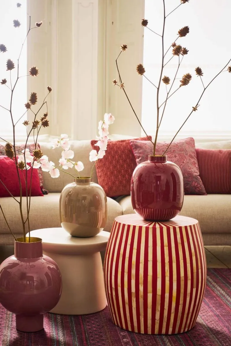 Pip Studio Große Vasen|Metall Vase 42cm Rosa
