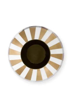 Pip Studio Weihnachten|Große Vasen|Metall Vase Streifen Weiß Gold 35cm Weiss-Gold
