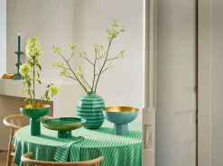 Pip Studio Große Vasen|Metall Vase Stripes 32cm Grün