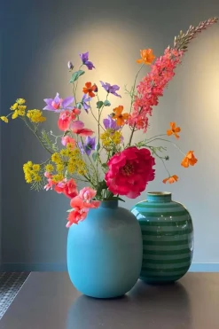 Pip Studio Große Vasen|Metall Vase Stripes 32cm Grün